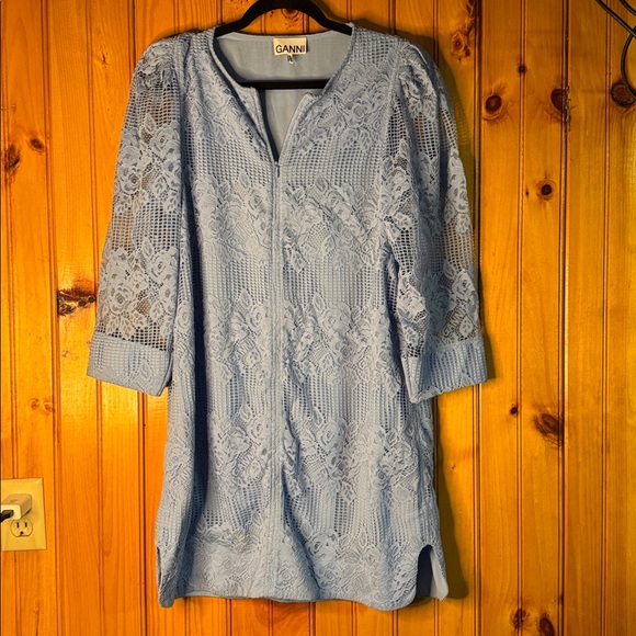 Ganni Dresses & Skirts - Ganni Blue Lace Midi Dress